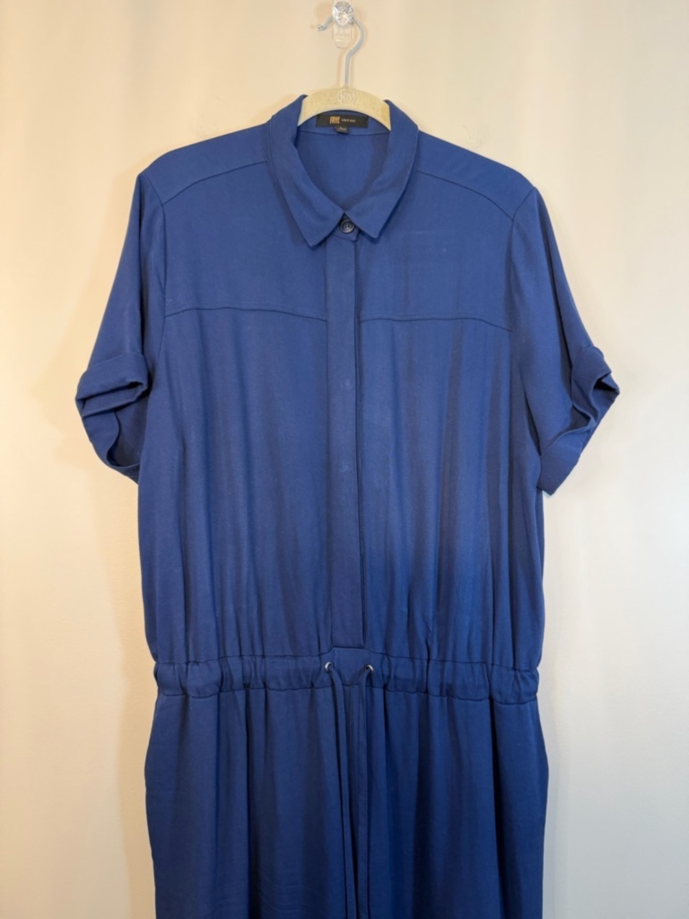Frye Navy Drawstring Collared Jumpsuit - Picture 4 of 9